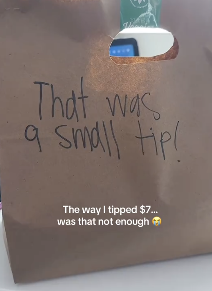 delivery bag with message on it